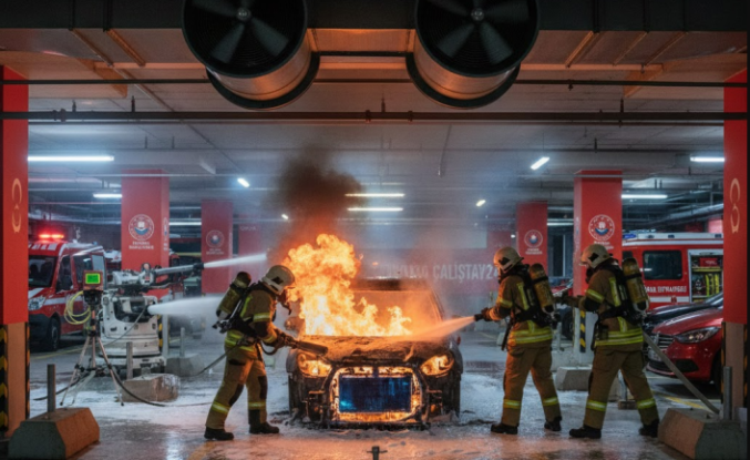 Elektrikli Araç Yangınlarına Karşı Dev Tatbikat: Batarya Yangını Nasıl Söndürülür?